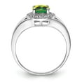 thumbnail image 5 of Auriga Fine Jewelry 925 Sterling Silver 0.91ct Round Cut Peridot and Diamond Engagement Ring Size- 6 for Women, 5 of 6