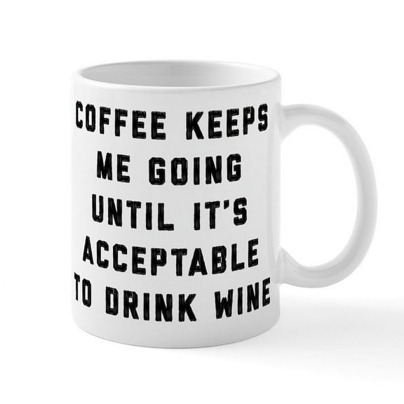 CafePress - Coffee Keeps Me Going - 11 oz Ceramic Mug - Novelty Coffee Tea Cup