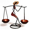 thumbnail image 4 of Nordic Metal Candlestick Abstract Character Burdened Girl Sculpture Candle Holder Handmade Figurines Home Decoration, 4 of 4