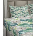 thumbnail image 6 of Ambesonne Vintage Fitted & Top Sheet Set with Shams, Flora Pattern with Rose, Turquoise Beige Green, 6 of 8