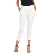 HDE Pull On Capri Pants For Women with Pockets Elastic Waist Cropped Pants White - XXL