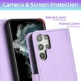 thumbnail image 5 of Furiet Argyle Wallet Case for Samsung Galaxy S21 Ultra 5G with Tempered Glass Screen Protector Wrist Strap Shoulder Strap, Card Slots Stand Phone Cover for S21ultra 21S S 21 21ultra G5 Women Purple, 5 of 8