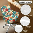 thumbnail image 6 of FOR U DESIGNS Colorful Flower Pattern Dining Room Chair Slipcovers Removable Curved Chairs Covers Sofa Armchair Protector Cover Pads Seat Slipcovers for Living Room, 6 of 8