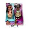 Disney Princess Set of 2 Mini Poseable Doll Miniature 3.5" Choose from 7 (Moana + Tiana)