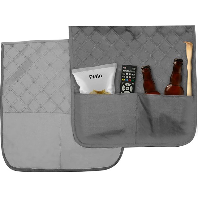 Housse Matelassée Réversible de Luxe pour Causeuse 2 Places - 2 Poches pour Télécommande, Collation, Eau - Sangle Élastique, Antidérapante - Tissu Durable, Protège sofa et Canapé - Sans Taches, Sans Poussière, (Causeuse - Gris)