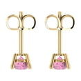 thumbnail image 4 of Clara Pucci 1.5Ct Pink Round Cut VVS1 Push Back Stud 18k Solid hypoallergenic Gold Designer Earrings For April, 4 of 7