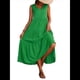 thumbnail image 3 of Vestidos de Verano para Mujer, Sin Mangas, Largos, con Escote en V, Informales, Fluidos y con . Verde L, 3 of 7