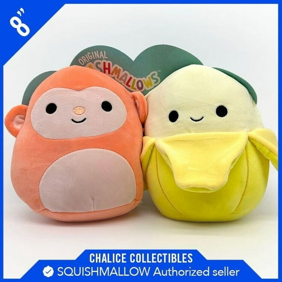 Squishmallow Kellytoy Perfect Pair Elton and Junie 8" Inch NWT NEW Set of 2