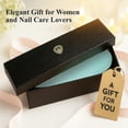thumbnail image 5 of Alban Czech Glass Nail File Set with Manicure Stick & Vegan Leather Cosmetic Case (Green-Blue Nail Files, Light Blue Manicure Stick & Cosmetic Case), 5 of 7