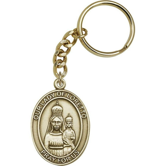 Antique Gold O/L of Loretto Keychain