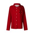thumbnail image 5 of purcolt Women's Valentine's Day Button Up Shirts Long Sleeve V Neck Collared Shirts Dressy Casual Business Work Tops Blouse, 5 of 6