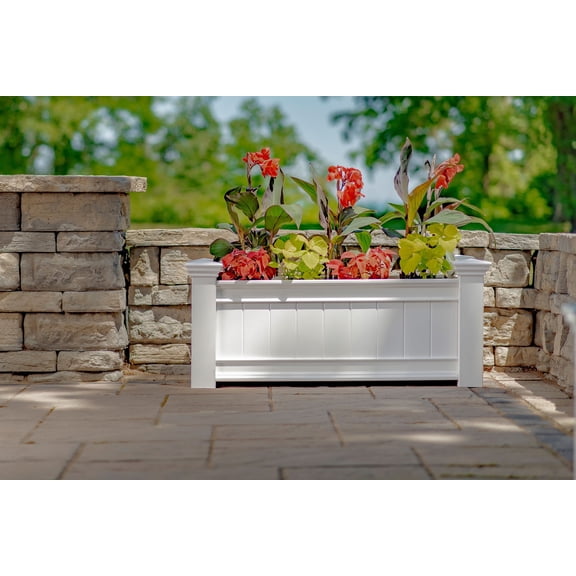 Vita Classic 42"L x 16"W x 18"H Windsor Vinyl Planter Box, White, VA68214