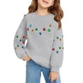thumbnail image 4 of XAOFW Christmas Kids Sweatshirts Girls Pocket Winter Fuzzy Season Festive Long Sleeve O-Neck Printing Loose Fashionable Comfortable Outdoor Holiday Vacation Tops, 4 of 4