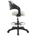 thumbnail image 3 of Pemberly Row Modern Vinyl Mesh Ergonomic Adjustable Swivel Drafting Stool - Gray, 3 of 7