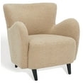 thumbnail image 5 of SAFAVIEH Couture Rayanne Modern Faux Lamb Wool Solid Accent Chair, Light Brown, 5 of 13
