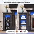 thumbnail image 5 of LGHM 72" Fireplace TV Stand for 75 inch 80 inch TV with Charging Station & LED Lights, Electric Fireplace with Mantel, Farmhouse Entertainment Center with 23" Electric Fireplace, White Brown, 5 of 11