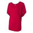 thumbnail image 2 of BELLA + CANVAS Women’s Flowy Draped Dolman Tee in Red L | 8821, 2 of 5