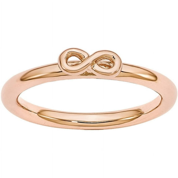 Sterling Silver Pink-Plated Infinity Symbol Ring