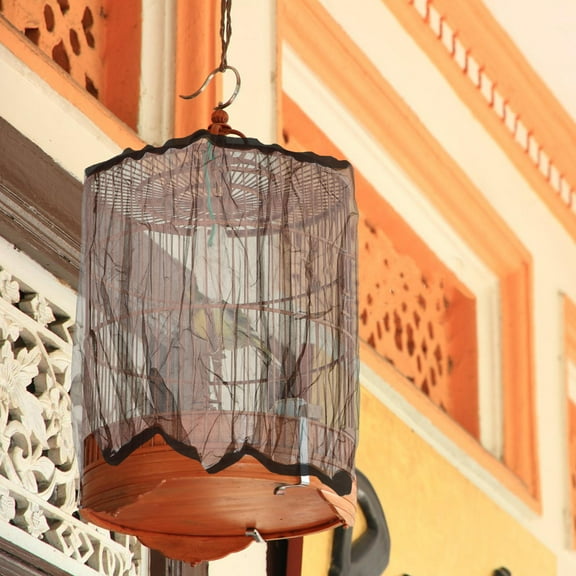 YSNOOWE Black Mesh Bird Cage Cover 1Pcs for Parakeets with Air Circulation