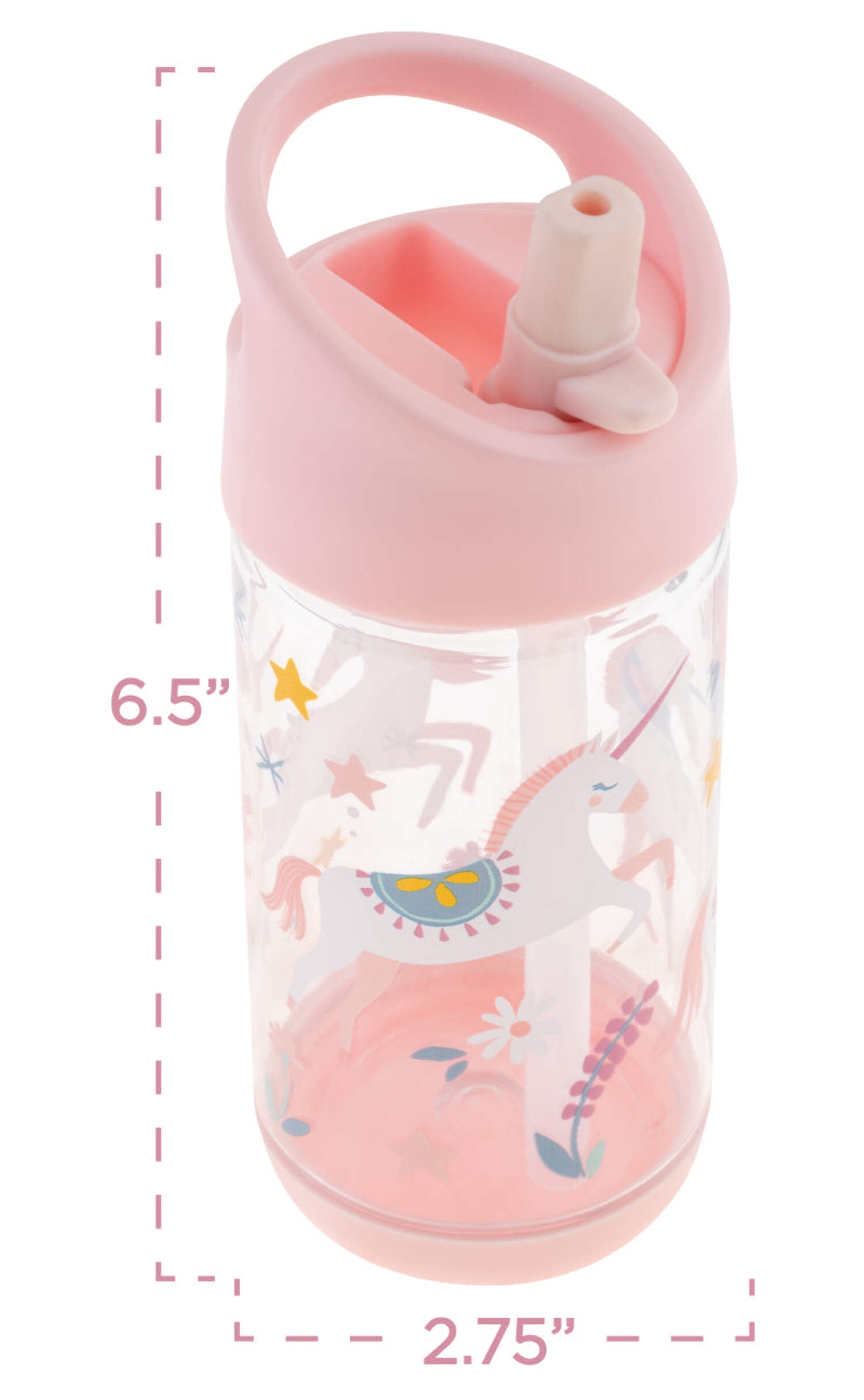 Stephen Joseph, Kids Flip Top Water Bottle, 10oz BPA Free, Unisex Water Bottle, Rainbow