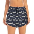 thumbnail image 3 of Uemuo Ski Goggles Vintage Print Pattern Women's Athletic Shorts High Waisted Running Shorts with Liner Pockets Gym Elastic Workout Shorts-Medium, 3 of 9