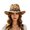 Khaki, variant on Western Cowboy Boho Sun Hat For Outdoor Beach Seaside Travel Wide Brim Fedora Beige Beige