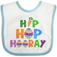 thumbnail image 3 of Inktastic Easter Hip Hop Hooray with Eggs and Carrot Boys or Girls Baby Bib, 3 of 4