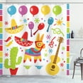 thumbnail image 1 of Ambesonne Fiesta Shower Curtain, Party Pattern Cactus, 69"Wx84"L, Multicolor, 1 of 3