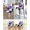 thumbnail image 5 of Purple Grey Black Geometric Bar Stool Covers Set of 6, Middle Century Art Abstract Aesthetics Stretch Bar Chair Covers with Backs, Removable Pub Counter Chair Cover for Kitchen Dining Room Cafe, 5 of 7