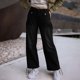 thumbnail image 1 of WILLBEST Pantalones Mujer Pantalones Vaqueros Casuales para Mujer, de Tiro Medio, Holgados, de Pierna Ancha y Con Volantes, Diseño Plisado para Salidas de Primavera y Otoño, Cómodos y 2025. Mediana, 1 of 4