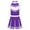 Purple, variant on DPOIS Kids Girls Cheer Leader Costume Tops with Pleated Mini Skirt Set A Red&White 10