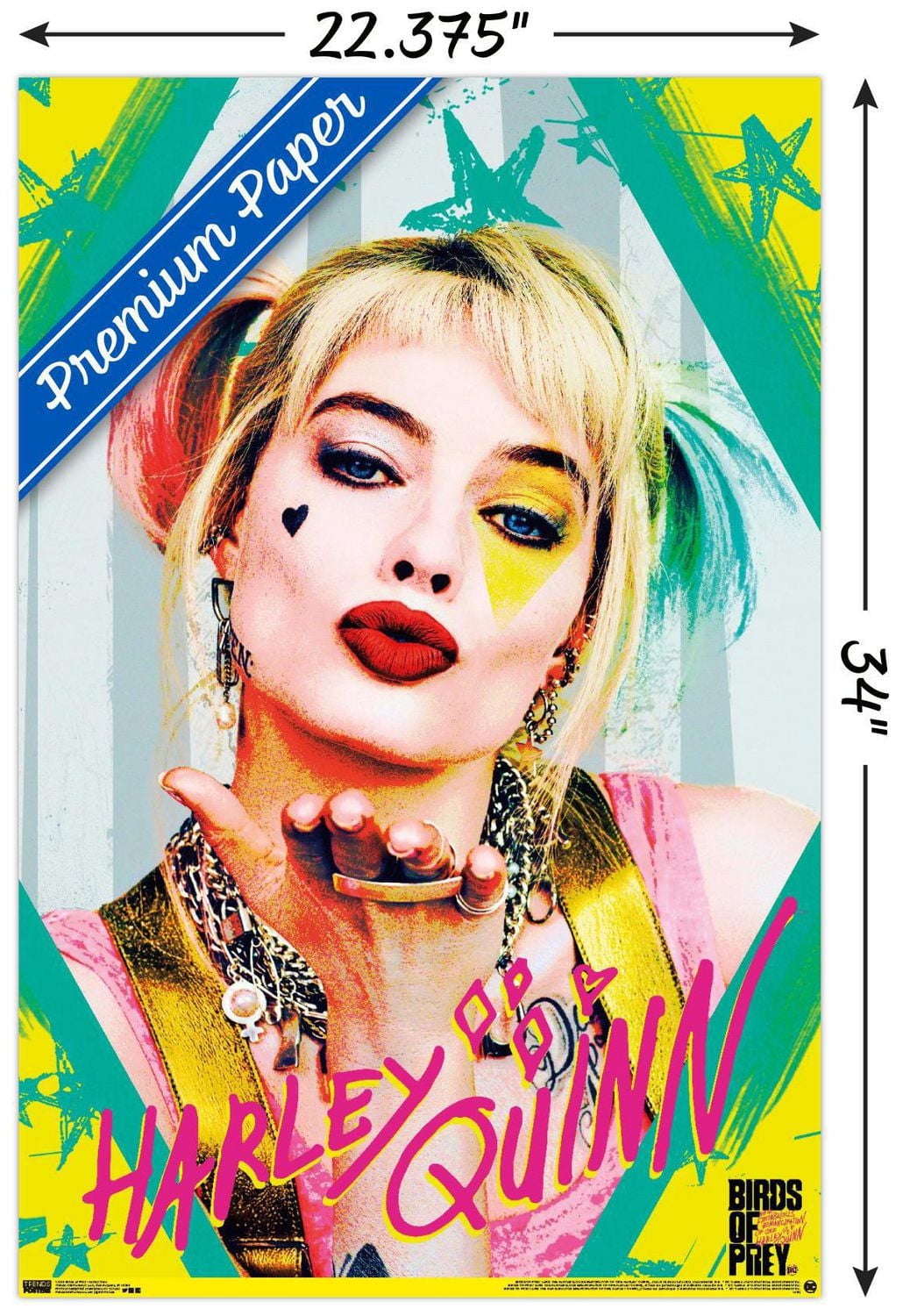 DC Comics Movie - Birds of Prey - Harley Quinn - Kiss Wall Poster, 22.375" x 34"