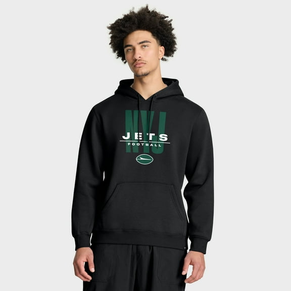 Men's Fanatics Black New York Jets Right Tackle Legacy Pullover Hoodie