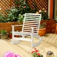 thumbnail image 2 of Outsunny Patio Rocking Chair Non-slip Porch Rocker for Balcony Garden Terrace Bamboo White, 2 of 10