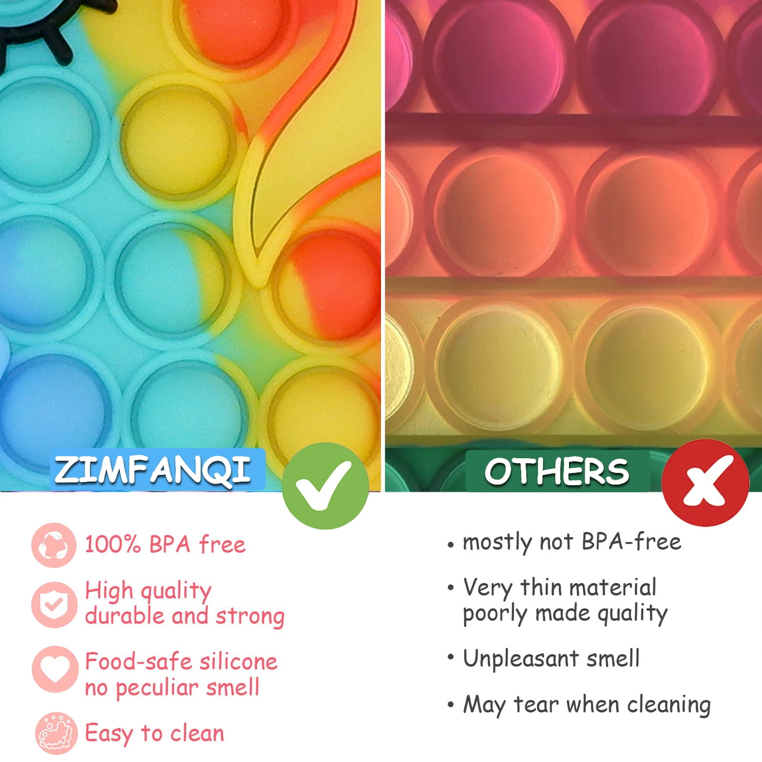 Buy Zimfanqi Pop On It Fidget Toys Pop It Purse Popit Bag Simple Dimple Poppers Fidgets Sensory