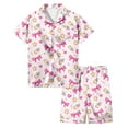 thumbnail image 1 of Pyjamas en Satin pour Garçons Imprimé Manches Courtes Ensemble de Pyjamas en Soie pour Enfants Pyjamas Garçons Filles Mode, 1 of 5