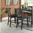 thumbnail image 5 of Modern Contemporary Dining Room Furniture Chairs Set Of 2 Counter Height Chairs Gray Finish Wooden High Chair X Back Design Cushion Seat, 5 of 9