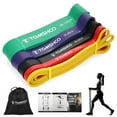 thumbnail image 1 of TOMSHOO Ensemble de 4 Bandes d'Assistance au Traction Bandes de Résistance Loop Powerlifting Exercice avec Sac de Transport, 1 of 7