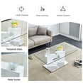 thumbnail image 6 of A rectangular modern and fashionable coffee table with tempered glass tabletop and white MDF legs. Suitable for living room.47.2"*25.5"*18", 6 of 9