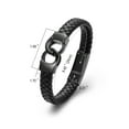thumbnail image 2 of Mens Stainless Steel Infinity Locket Leather Braided Funeral Urns Bracelet for Cremation Ashes Holder Memorial Bracelet Jewelry, 2 of 6