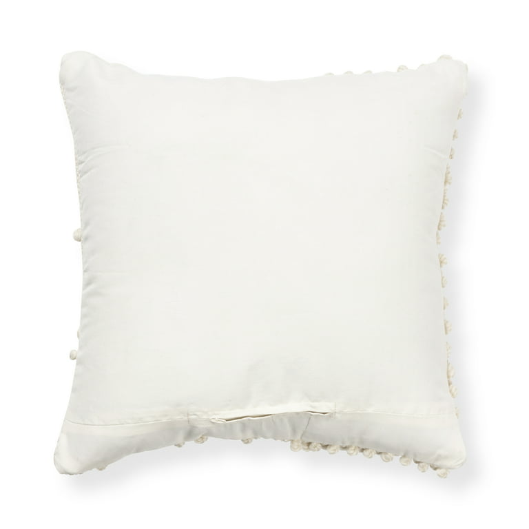 Better Homes & Gardens Knots Pillow, 21 x 21 inch Square, Off White 