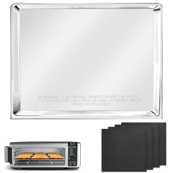 GCQ Crumb Tray Replacement for Ninja Foodi SP101 SP100 SP1001C SP201 Air Fryer Oven with 4 PCS Fiberglass Air Fryer Mats, Air Fryer Accessories for Ninja airfryer Flip Up Toaster Oven