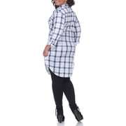 White Mark Womens Plus Size Plaid Tunic Top