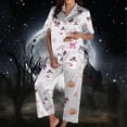 thumbnail image 2 of CQXIDFH Plus Size Pajamas for Women Set Plus Size Halloween Pumpkin Print Short Sleeve Top with Long Pants Set Fall Sleepwear Soft PJ Loungewear Sleepwear, 2 of 5