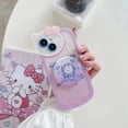thumbnail image 1 of Funda de teléfono de dibujos animados de Hello Kitty para iPhone 14, 13, 12, 11 Pro Max, Xs, Xr, funda con espejo de maquillaje para niñas, 1 of 4