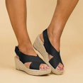 thumbnail image 2 of Women Mid Wedge Espadrilles Sandals Summer Platform Ankle Strap Shoes Size41, 2 of 5