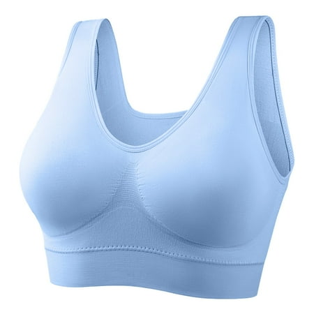 Akiihool Sports Bras For Women Womens Compression Sports Bra  Racerback Sports Bra (Sky Blue 3XL)