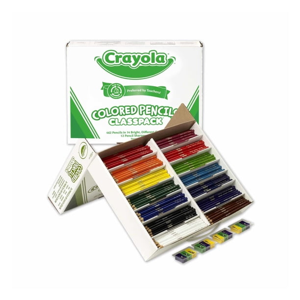 Crayola Classpack de lápices de colores (462 ct) Lápices de colores a granel, 14 colores surtidos, útiles escolares para profesores a partir de 4 años