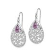 thumbnail image 2 of Sterling Silver Amethyst TearDrop Dangle Earrings 1.80 Carat (ctw), 2 of 4