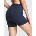 thumbnail image 5 of BALEAF Women's 5" Athletic Shorts High Waisted Brushed Side Pockets for Yoga Workout Volleyball Navy M, 5 of 8